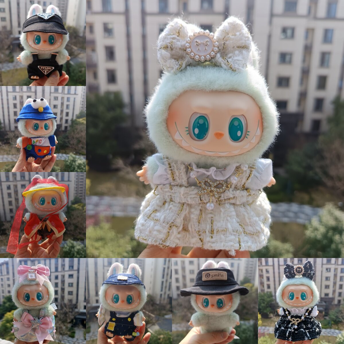 17cm小号挂件拉布布盲盒衣服图片