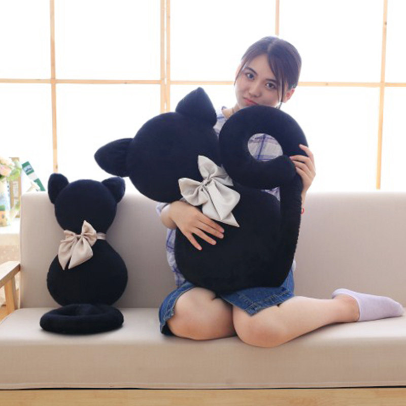 欢乐颂2曲筱绡王子文同款背影猫咪抱枕小黑猫毛绒玩具公仔礼物