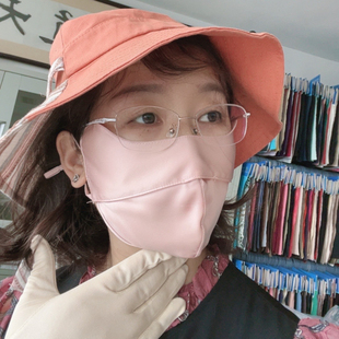 真丝防晒口罩100桑蚕丝遮全脸面罩开车脸罩22姆米素绉缎新款
