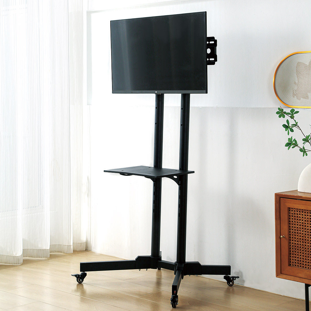 家用客厅落地电视架可移动可调节加粗双杆承重好加固底座电视机架