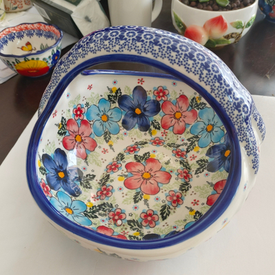 创意陶瓷手提果篮大号高颜值