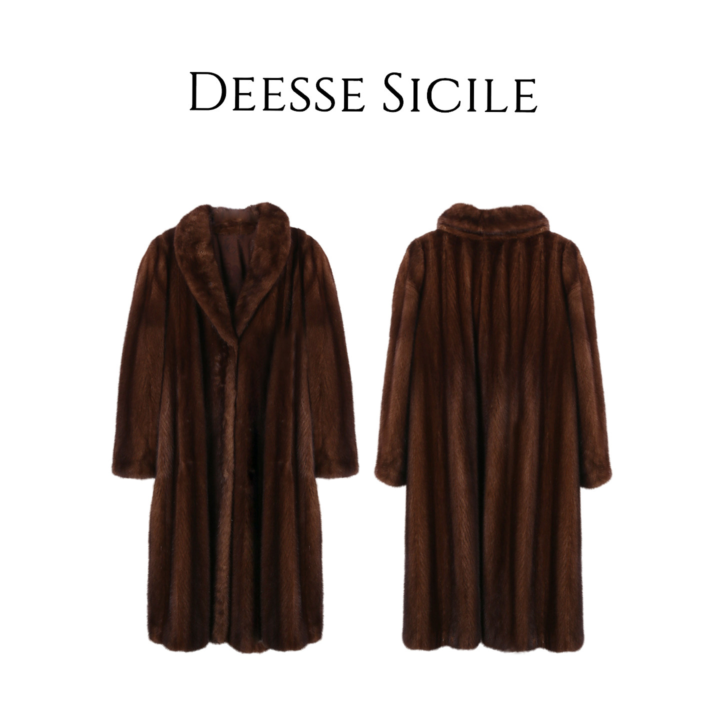 中古奢华水貂皮草廓形长款大衣女