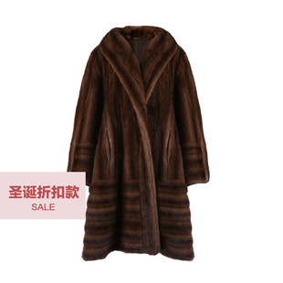 DeesseSicile 中古貂翻领拼接宽松廓形整貂大衣外套 7折天鹅绒长款