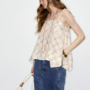 DeesseSicile可露丽度假风方格可调节肩带吊带夏季 上衣女 外穿无袖