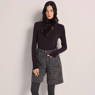 小香风格 裤 子粗花呢短裤 西装 优雅通勤简约五分裤 Deessesicile法式