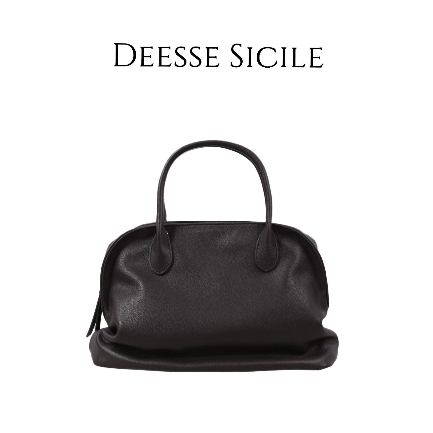 Deessesicil 头层牛皮贝壳包斜跨通勤时尚褶皱大容量手提保龄球包,箱包皮具/热销女包/男包,通用款女包,淘宝优惠券,粉丝福利购,淘宝优惠卷