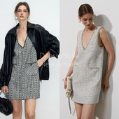 DeesseSicile 连衣裙 减龄链条V领无袖 都市高智感法式 小香风时尚