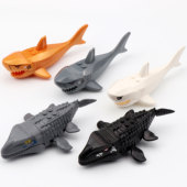 积木恐龙棘龙侏罗纪拼装 异齿龙火盗龙沧龙鲨鱼动物霸王龙模型玩具