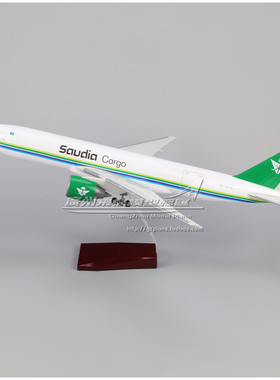 沙特航空 波音 B777F HZ-AK74 货机 塑料仿真飞机模型摆件 47cm