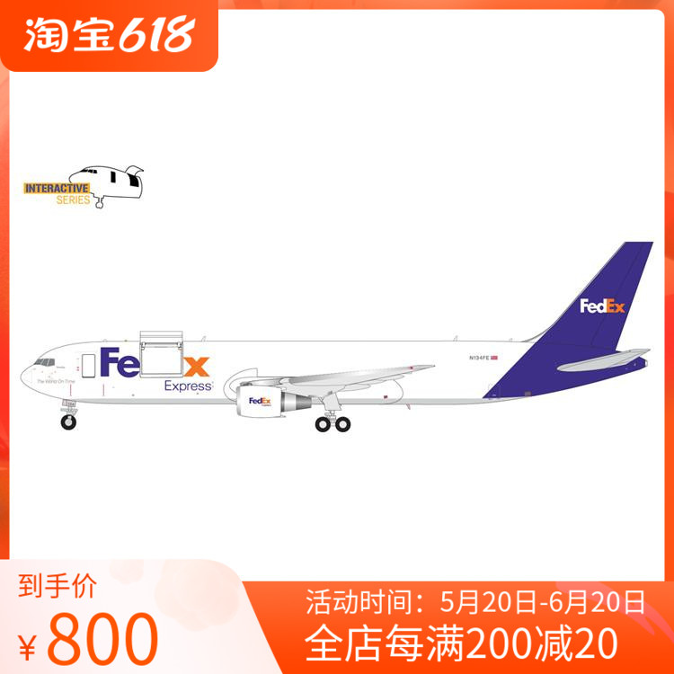 预GeminiJets G2FDX1169 联邦快递 波音 B767-300ER N134FE 1:200 玩具/童车/益智/积木/模型 飞机模型 原图主图