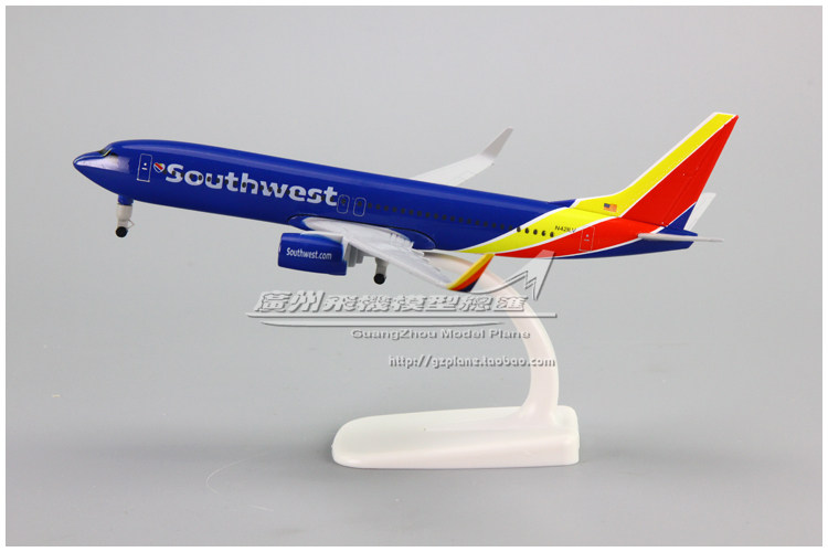 美国西南航空 Southwest 波音 B737 合金 仿真 客机飞机模型 20cm