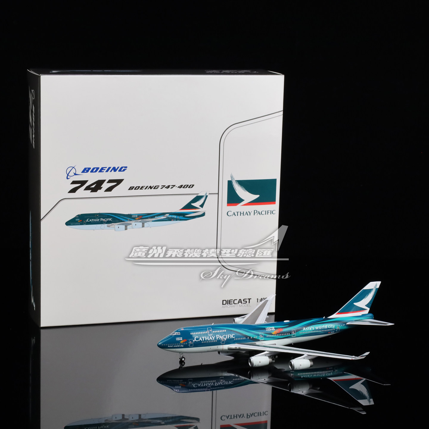 国泰航空波音B747合金仿真摆件