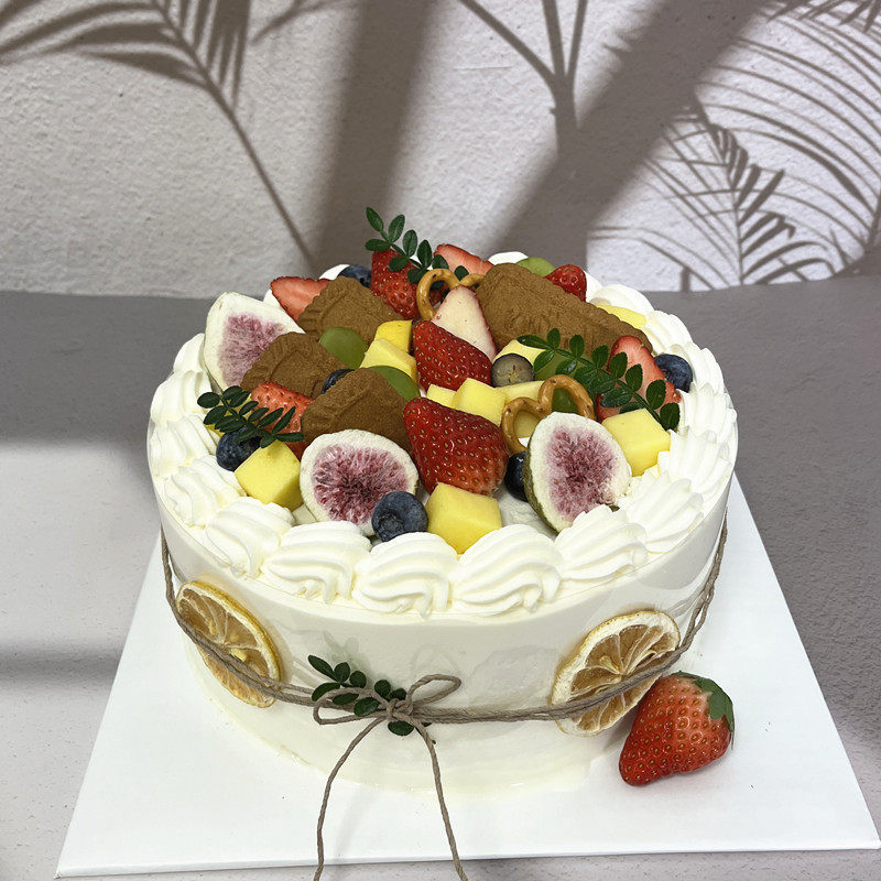 蒲缇森林奇境8英寸森系水果纯动物奶油生日蛋糕沈阳三环同城配送