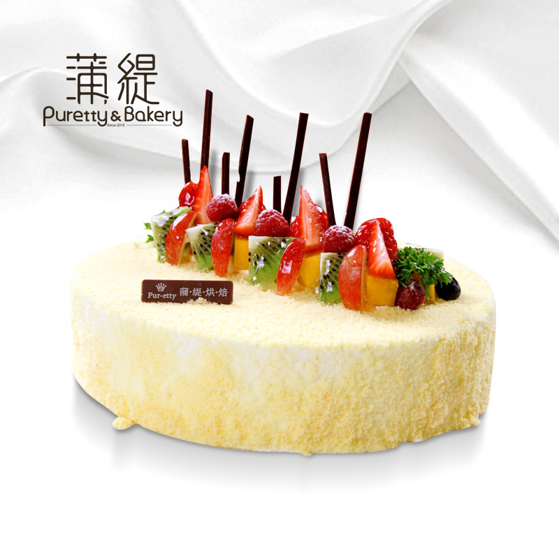 蒲缇烘焙雪绒芝士慕斯动物奶油淡奶油生日蛋糕沈阳三环同城配送