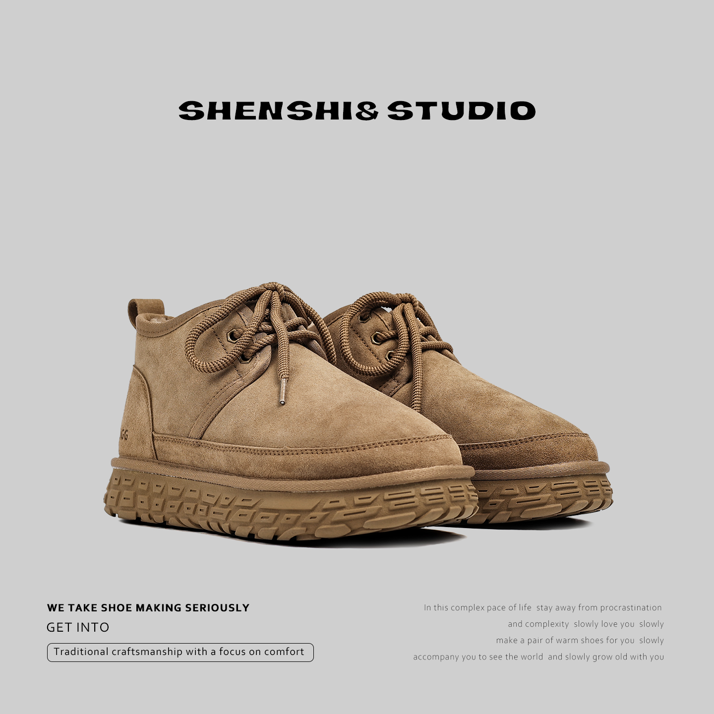 羊毛雪地靴男款抗寒保暖户外防滑棉靴高帮冬季加绒加厚东北大棉鞋