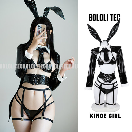 日本绑带漆皮性感燕尾服逆兔女郎cosplay摄影穿搭
