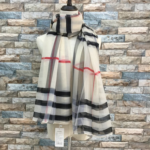 春秋季旅游沙滩巾薄款长方形青中老年优柔沙格子围巾丝巾防晒披肩