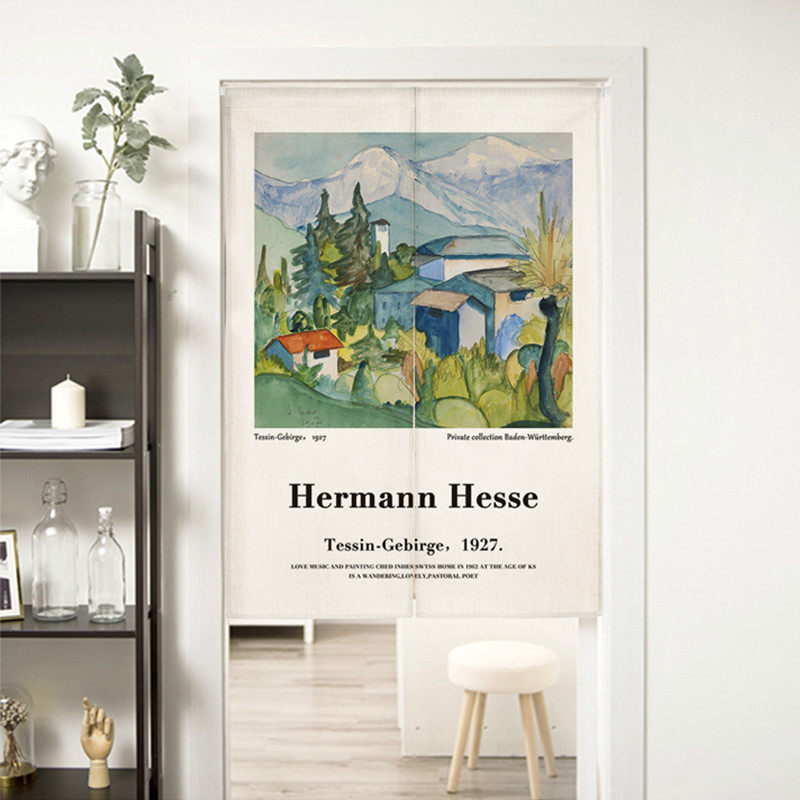 创意艺术ins风伸缩杆免打孔门帘