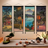 日式 饰壁画挂布墙布 饰画浮世绘挂画布艺客厅卧室挂毯墙面装 风格 装