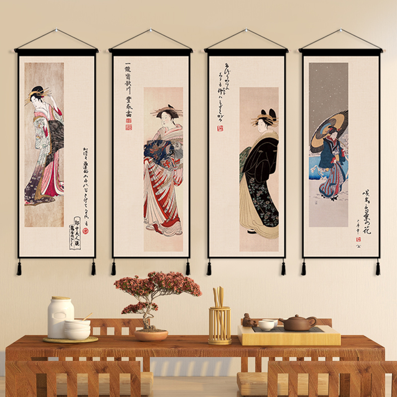 浮世绘日式仕女图挂布挂毯日料店布艺挂画客厅日系沙发背景挂布