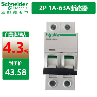 施耐德A9断路器iC65N空气开关2P双进双出C16A20A25A32A40A63A空开