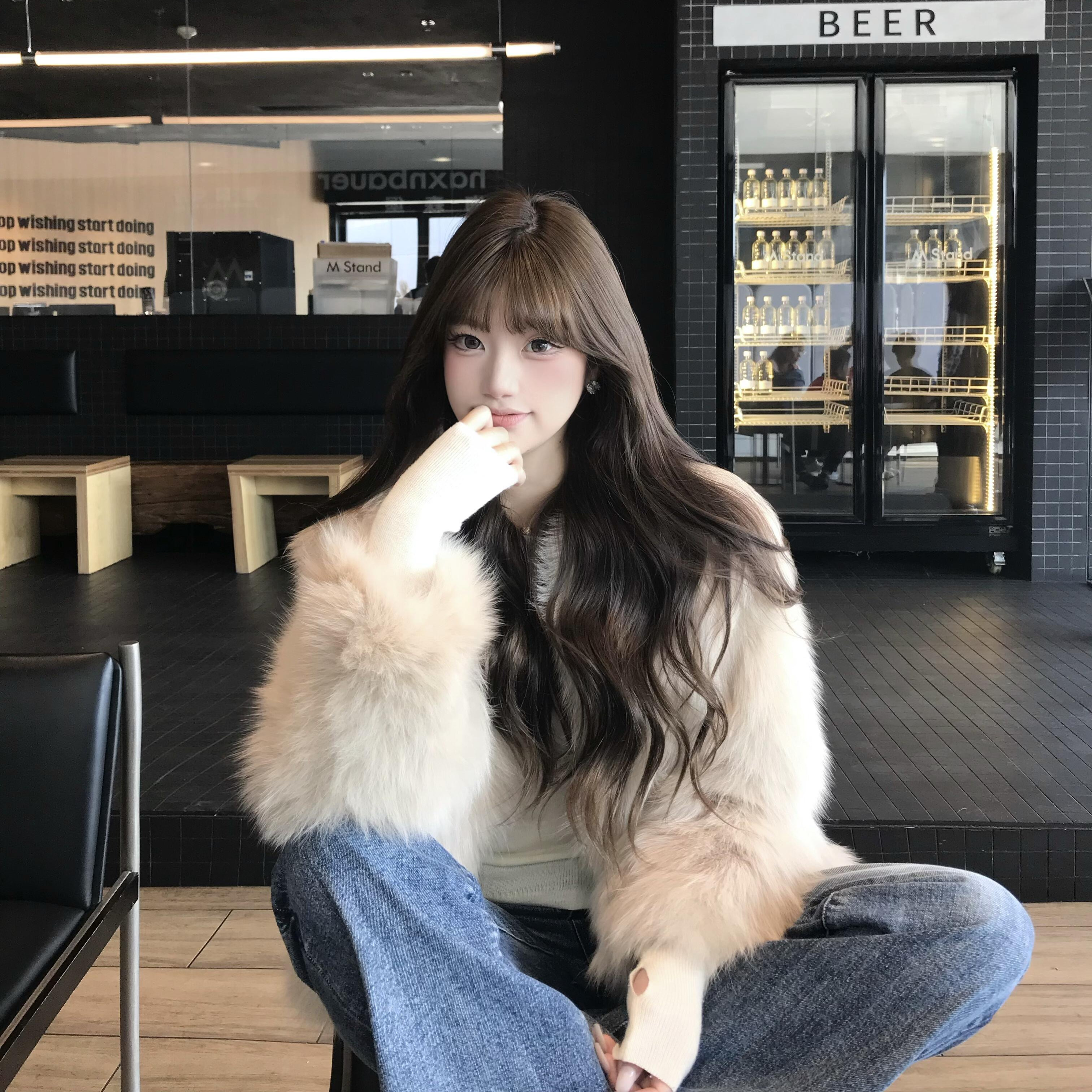 千金环保狐狸毛皮草外套女短款加厚2025冬新款皮毛一体毛绒绒上衣