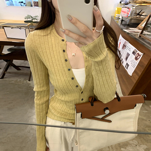 显瘦内搭打底毛衣 上衣女秋冬设计感小众修身 半开领气质长袖 针织衫