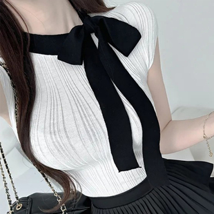 内搭短袖 女早春半高领打底衫 上衣 显瘦性感纯欲风针织衫 高级感修身