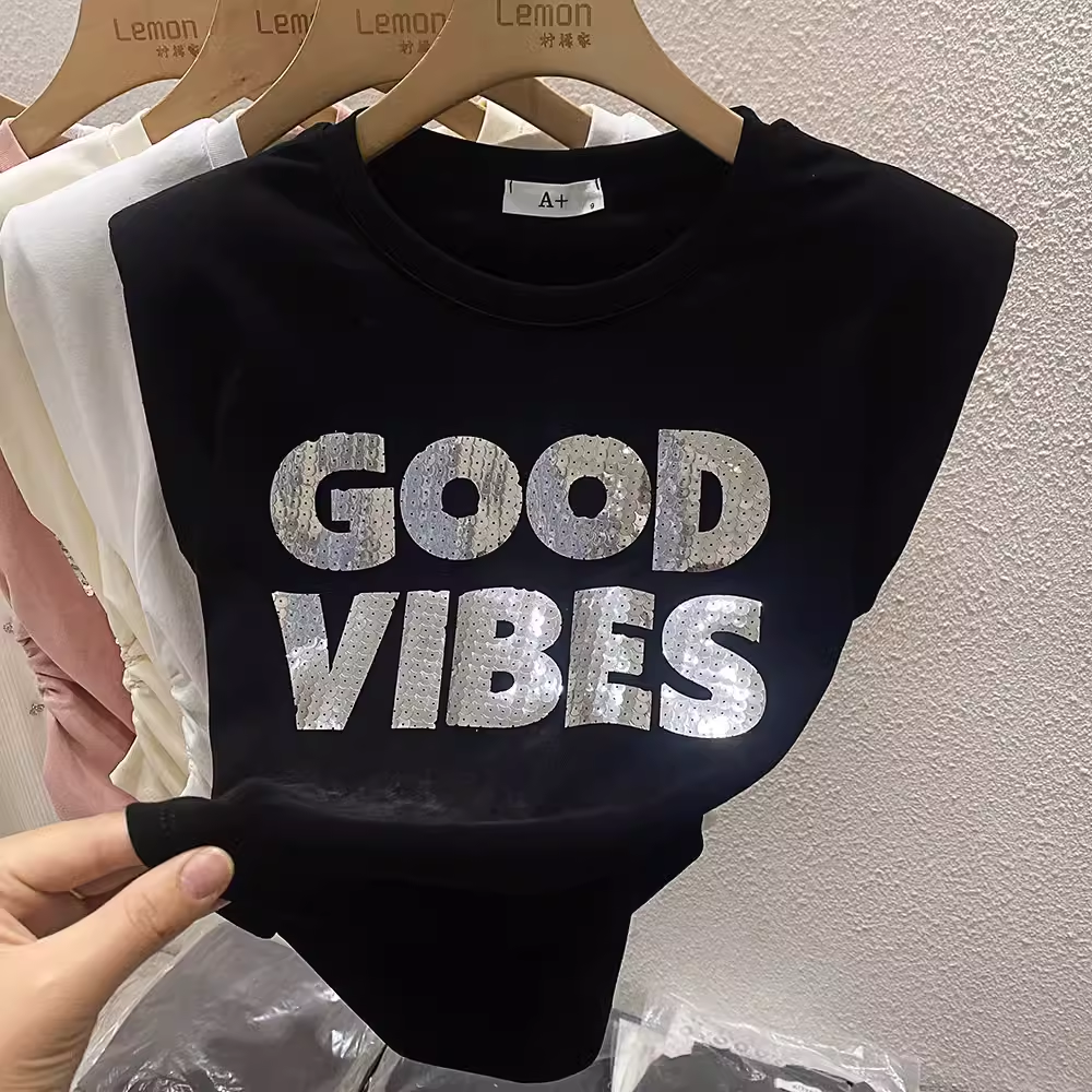 2024T恤背心女设计感小众夏季修身坎肩时尚洋气时髦字母无袖上衣