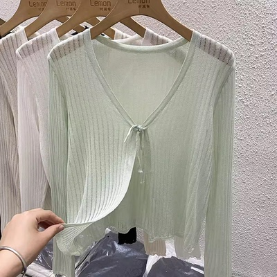 冰丝薄款披肩罩衫空调衫上衣外套