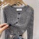 防晒开衫 镂空针织外搭上衣 披肩法式 女外套秋季 宽松设计感小众长袖
