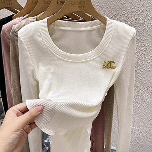 2023秋冬方领法式内搭打底衫女修身设计感小众不规则针织长袖上衣