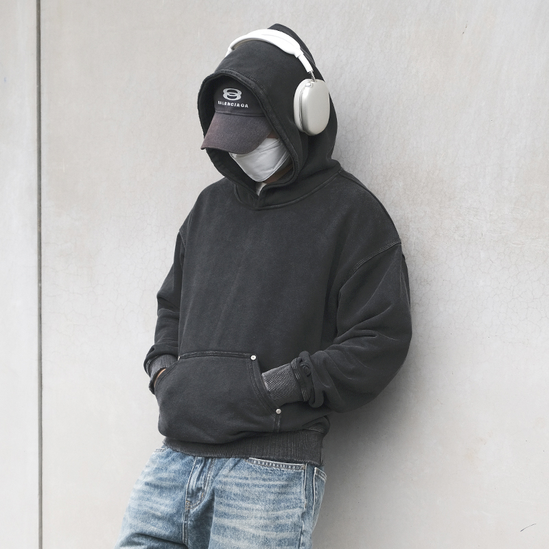 做旧newvintage纯色卫衣男女