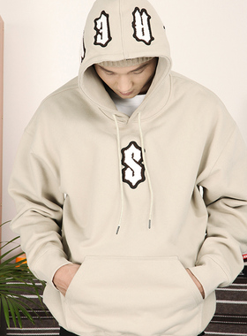 【SIMOK官方店】trapstar宽松刺绣抓绒帽衫重磅美式街头落肩卫衣