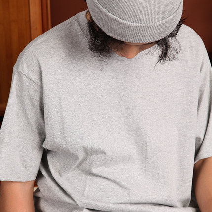 【SIMOK官方店】性价比重磅小领口纯色空白T恤宽松纯棉打底衫男女