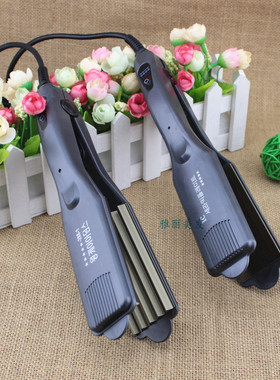专业调温碳钢离子烫直发器玉米须波浪蓬松夹板发廊烫发器电夹板