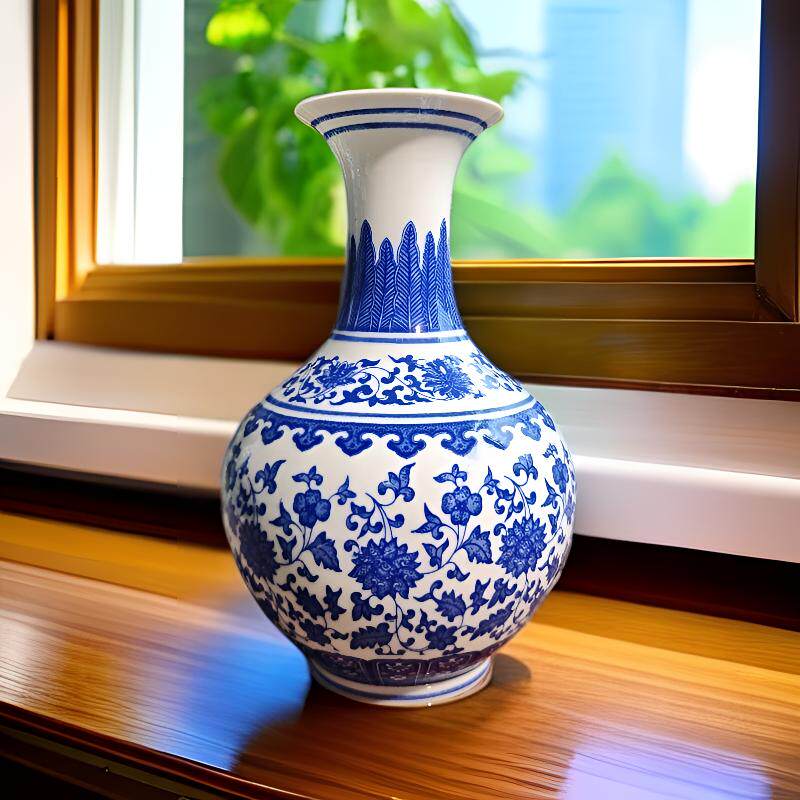 景德镇花瓶陶瓷器摆件仿古青花瓷新中式家居客厅博古架插花装饰品 - 实物图