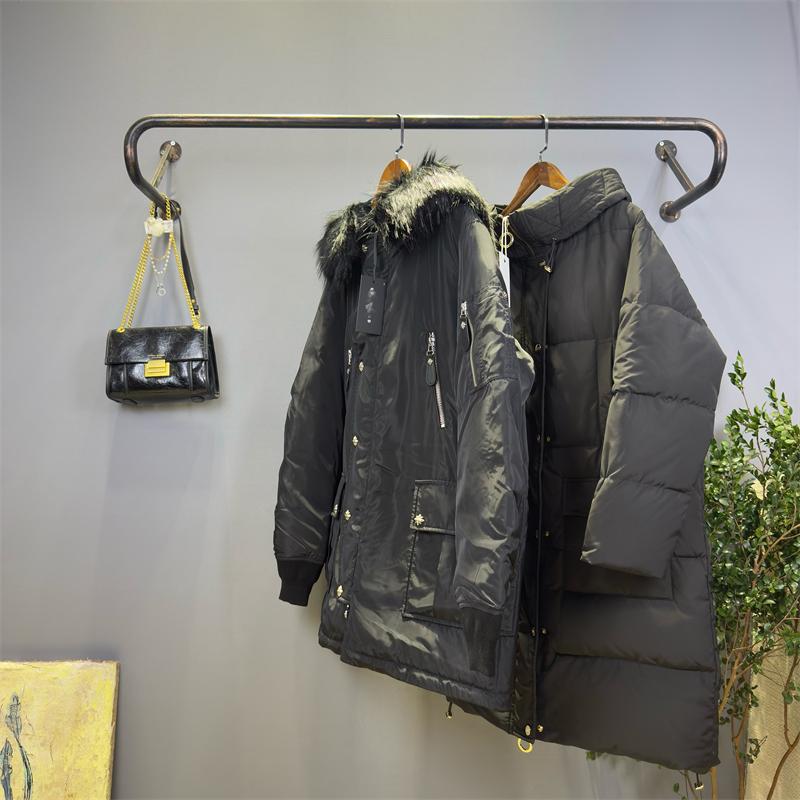 意大利宽松保暖连帽羽绒服