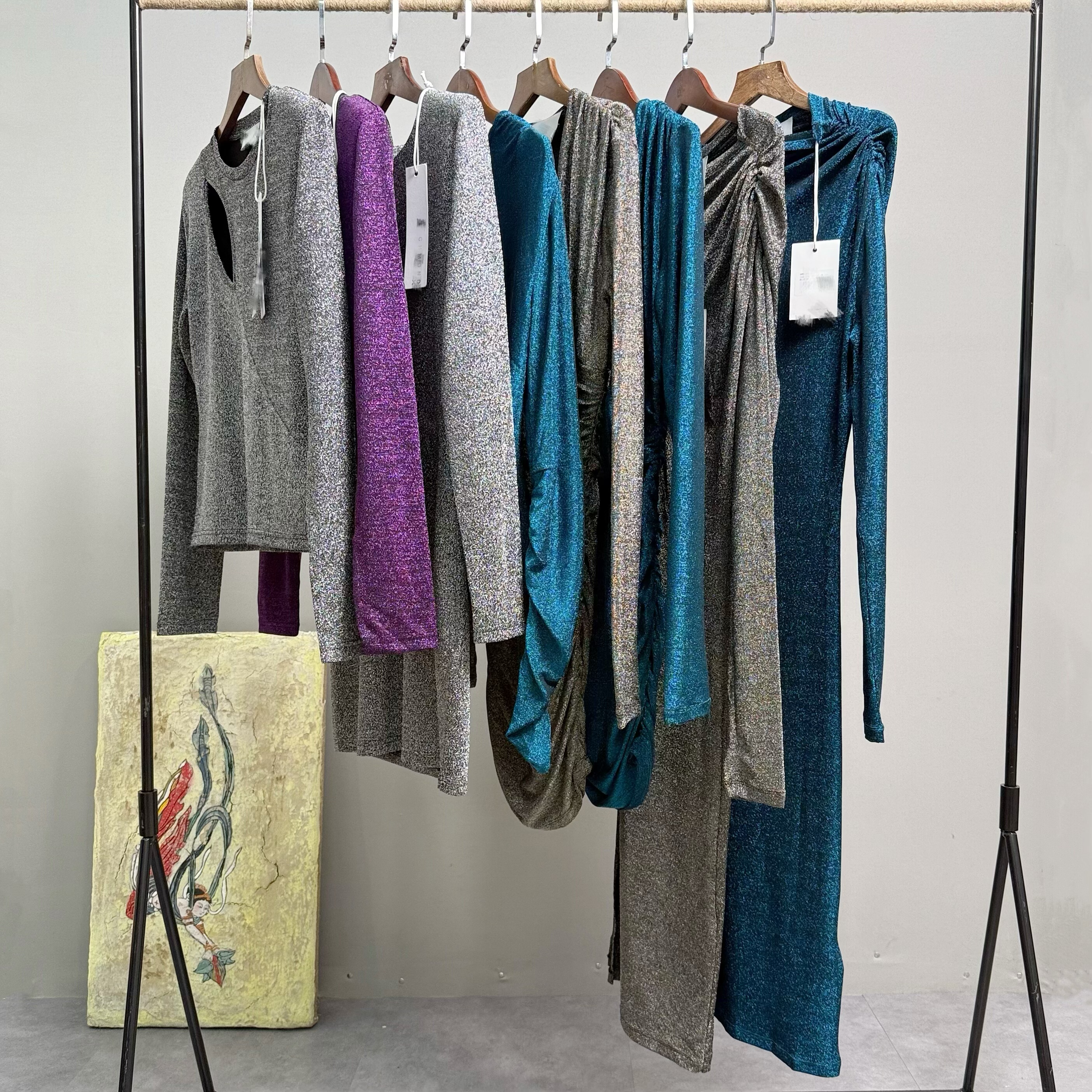 弹力银丝闪闪修身上衣