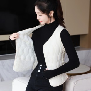 百搭内胆 v领坎肩修身 2025新款 秋冬羽绒棉马甲女加绒保暖背心短款