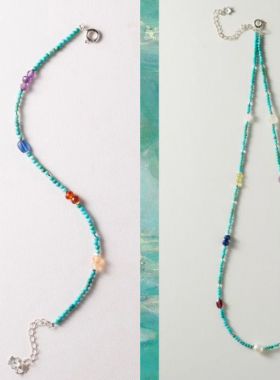 「西溪子」新中式天然绿松石多宝手链S925星座手链项链全套