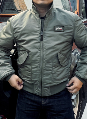 原单肖特schott飞行员夹克45p翻领棒球服骑行服情侣款工装棉服潮