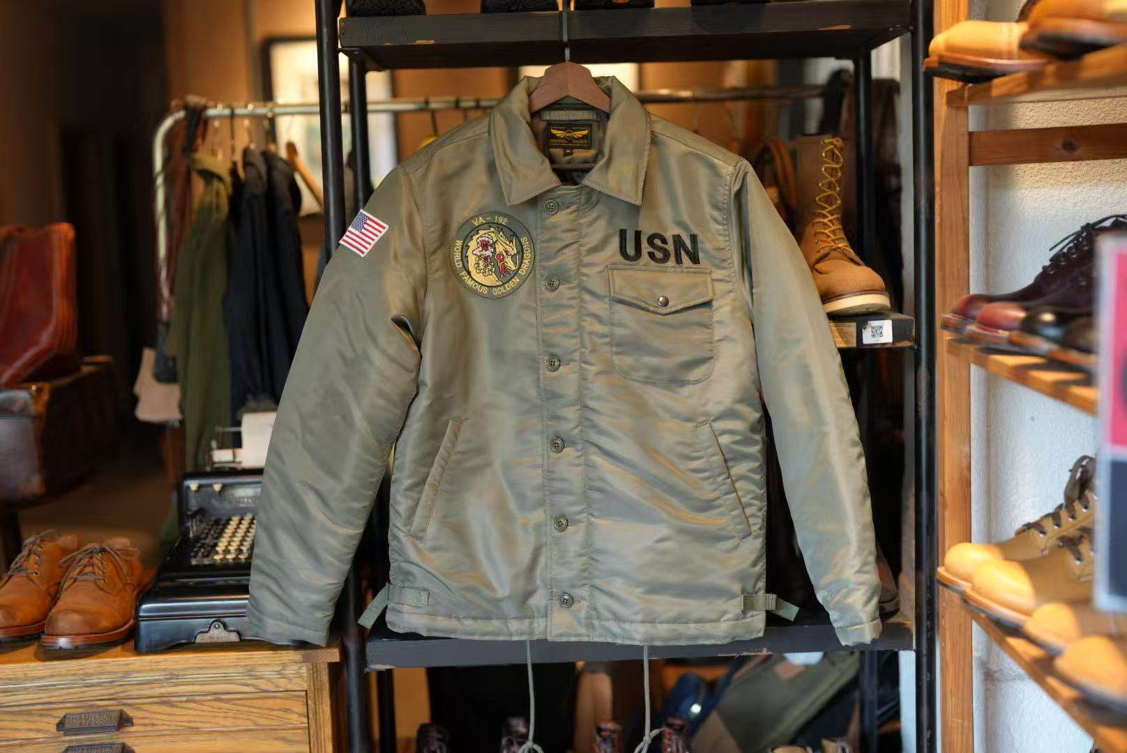 n1甲板服棉服翻领夹克外套男女户外休闲防风保暖派克服海军风工装