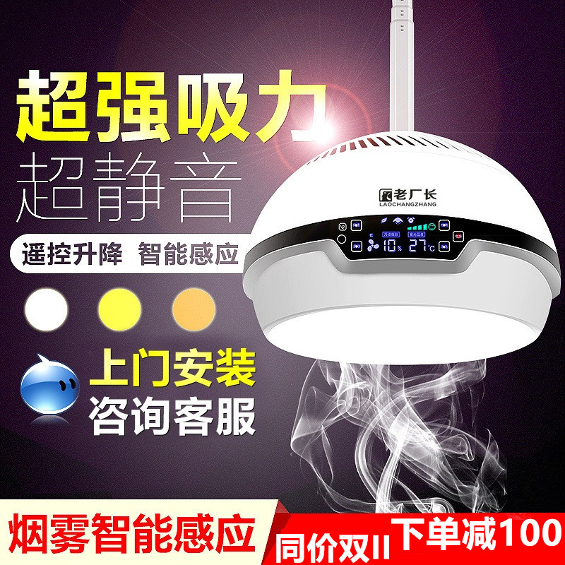 雀方鼎家用全自动麻将机吸烟灯抽烟机吸烟宝棋牌室空气净化器吊灯