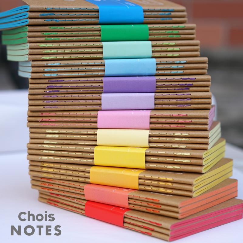 Chois Notes 彩页手工车线方格本 A5 A6彩色 治愈系书写