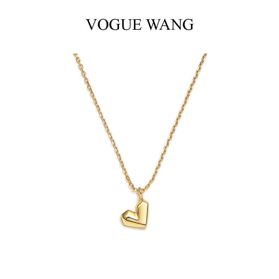 VOGUEWANG精致小爱心项链银镀金