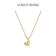 VOGUEWANG925纯银镀18K真金时尚 精致小巧爱心形吊坠锁骨毛衣项链