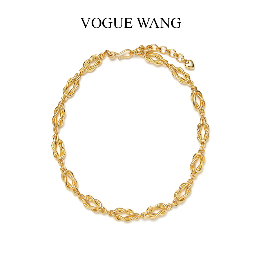 VOGUEWANG博主同款金色锁骨粗链