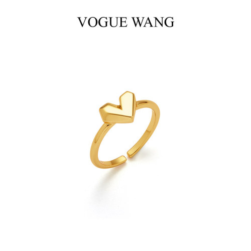 VOGUEWANG女S925银欧美爱心戒指