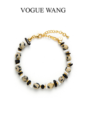 VOGUEWANG斑点石纯银串珠手链